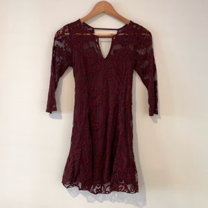HOLLISTER Lace Fit and Flare Mini Dress